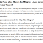 Como ir de Belo Horizonte a São Miguel dos Milagres – AL de carro: Guia Completo para sua Viagem!